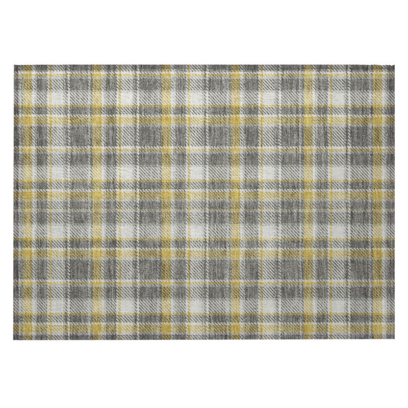 Tapis intérieur gris antidérapant lavable 2 pi x 3 pi jaune et blanc 2 pi x 3 pi