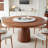 Amberly 7 Pieces Round Dining Table Set -Solid Wood Dining Table with Sintered Stone Rotating Lazy Susan-374758405-394905165