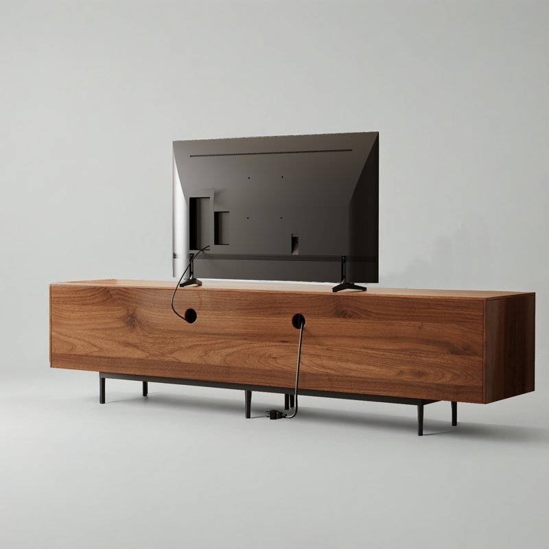 Mid-Century Modern TV Stand with Storage for Living Room
