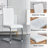 Modern Faux Leather Cantilever Dining Chairs with Chrome Base (Set of 4)-108344481-92179337-98548425