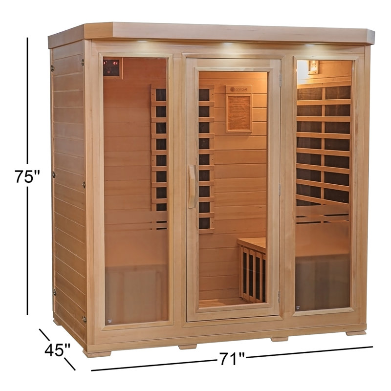 Heatwave Sonoma 4-Person Hemlock Infrared Sauna with 9 Carbon Heaters