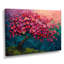 Arbre de vie rose rose et bleu vibrant - art mural cerisier en fleurs-1928672903-2091186231