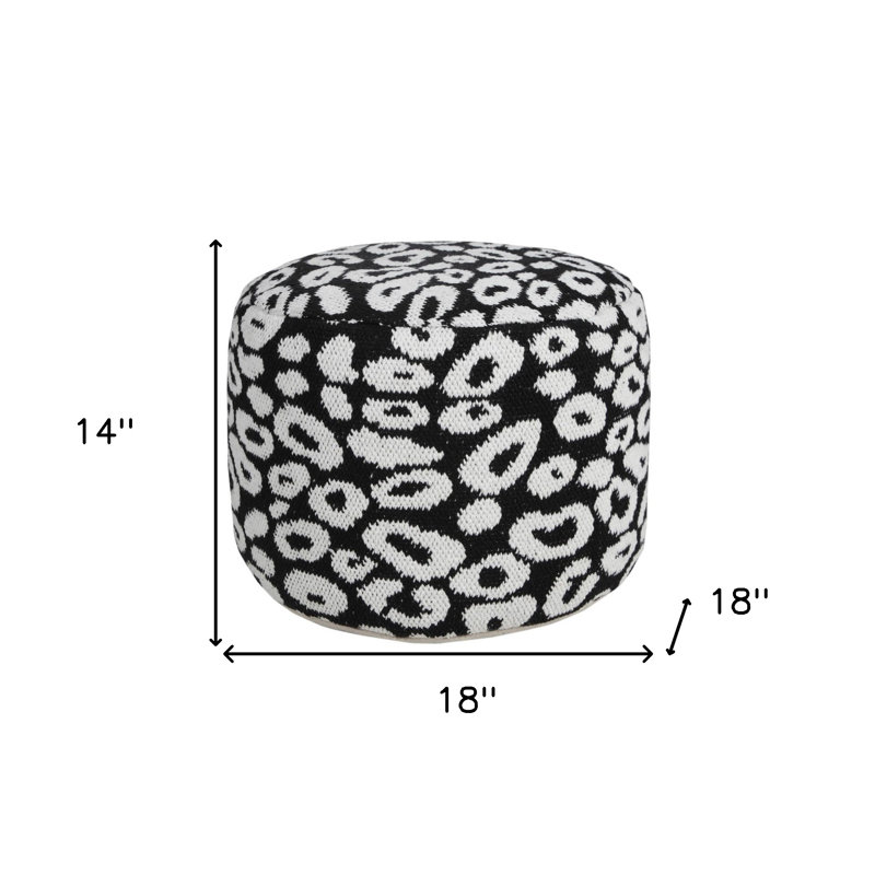 Pouf rond 18 po à imprimé animal