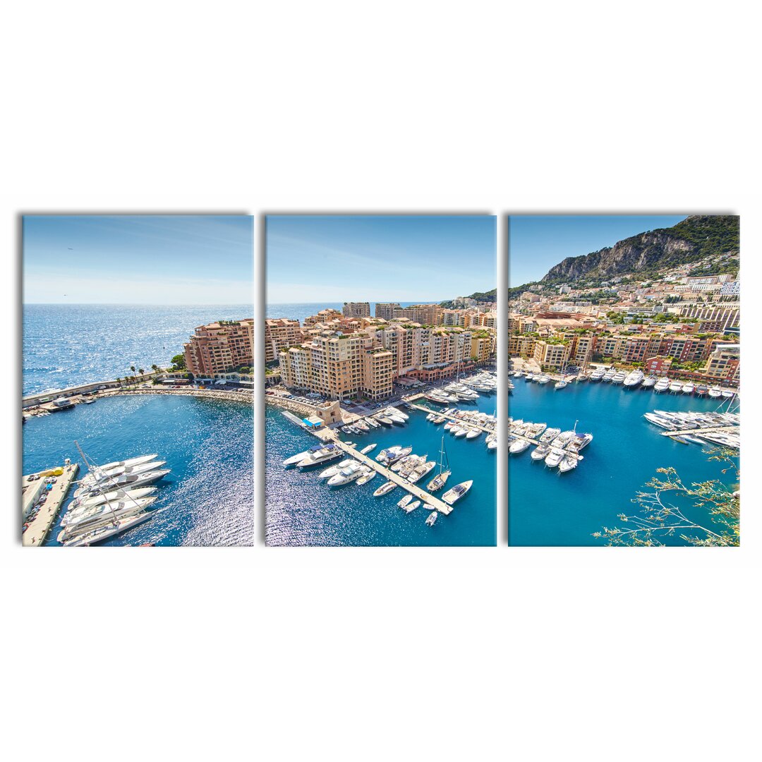 3-tlg. Leinwandbilder-Set Stunning Coast of Monaco