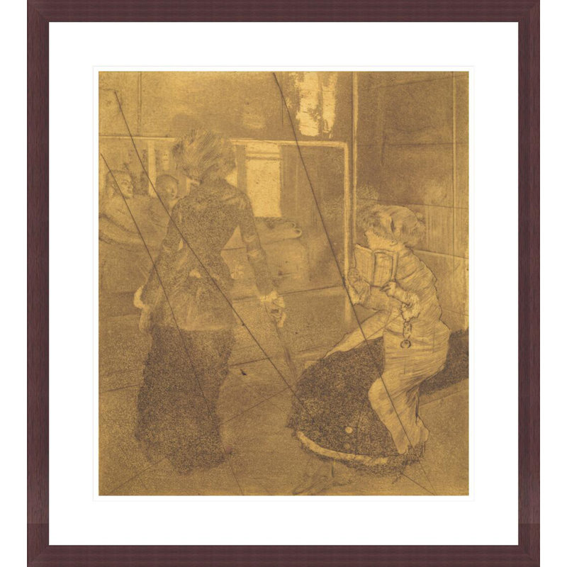 Mary Cassatt au Louvre: The Etruscan Gallery [plaque de cuivre] par Edgar Degas, impression giclée encadrée