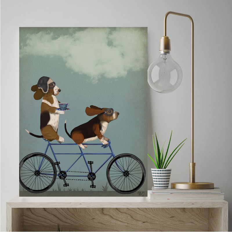 « basset hound tandem », impression sur toile, H 20,75 po x l 16,75 po x P 1,5 po
