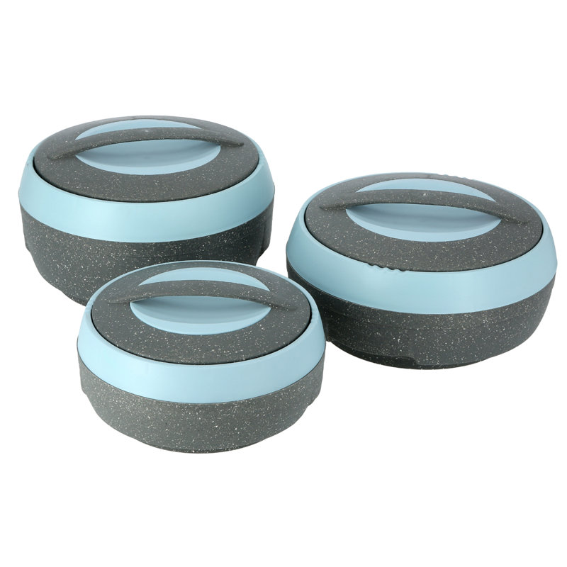 Food Storage - Set of 3 Containers and 1 Lids, Blue