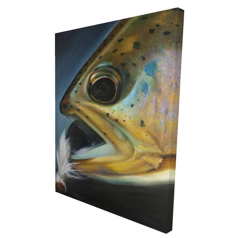 Toile Golden Trout - décor de pêche à la mouche pour les amoureux de l'aquatique