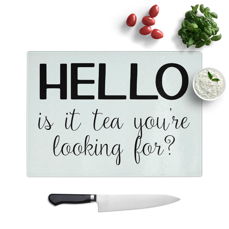 Tea You're Looking for Typography Chopping Board, 28.5cm W x 39cm L