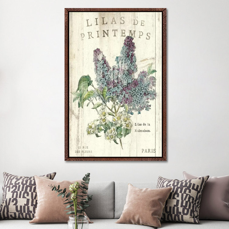 Lilas De Printemps - Print on Canvas, 101.6 cm H x 66.04 cm W, Classic Wood Floater Framed