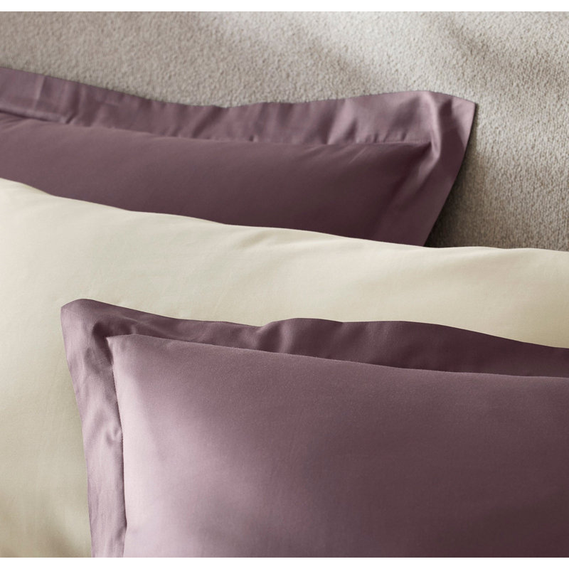 Signature Hemmed Duvet Set, Plum, Full Duvet Cover + 2 Standard Shams