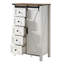 Ensemble de chambre à coucher de style maison de campagne 3 pièces, cadre de lit bibliothèque grand format, commode 5 tiroirs, commode 4 tiroirs, blanc-1332306301-1332306302