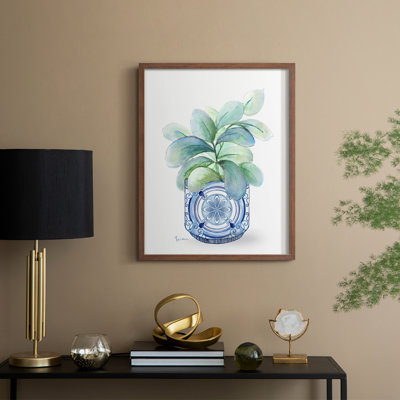 Plant Chinoiserie II Framed Print - Solid Wood