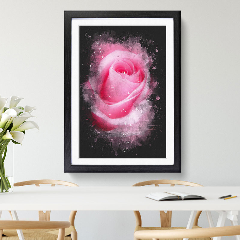 Pink Rose Petals - Picture Frame Graphic Art Print, Black Framed, 45cm H x 33cm W x 2cm D