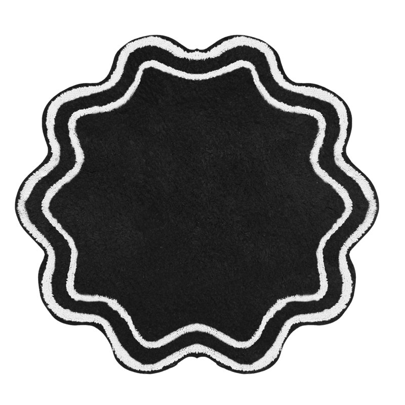 Tapis pour salle de bain Dobrinka, Noir, 30 po (rond)