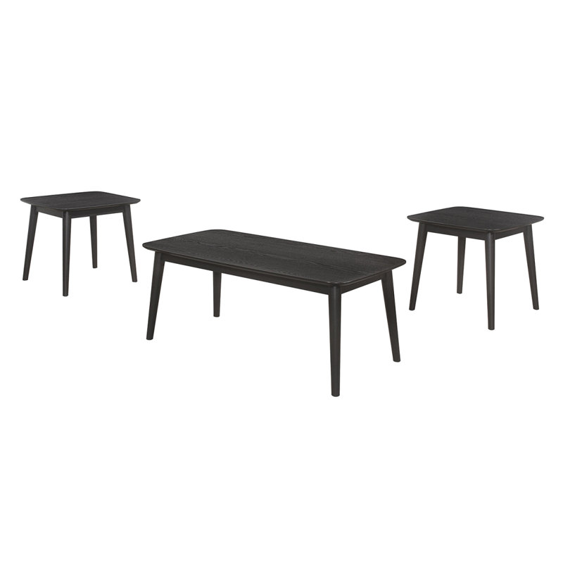 Ensemble de 3 tables basses rectangulaires, noir