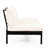 2 Seater Right Side, Wood Texture, Iron Frame, Cream Water- Square Pillow Side With Matte Black Frame