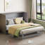 Grand lit escamotable avec grands tiroirs, gris brossé-168825248-168825263