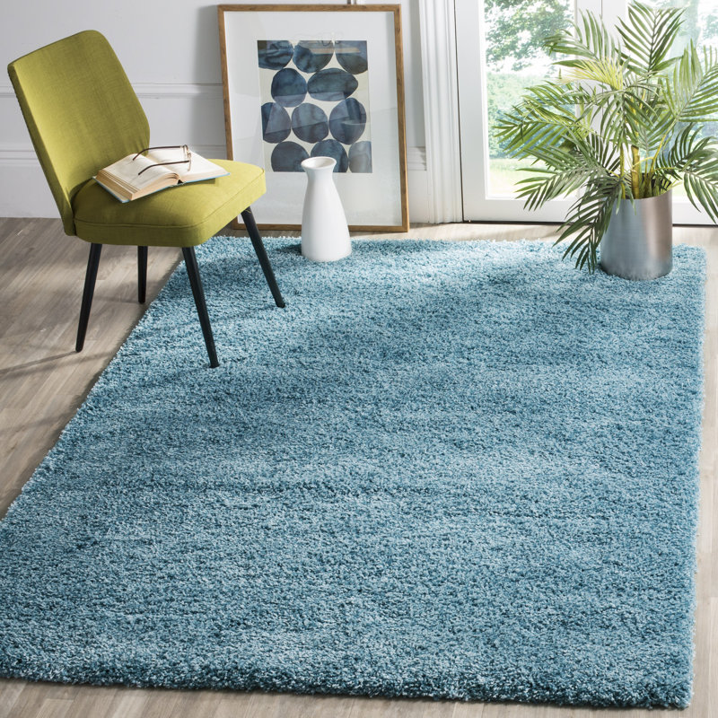 Tapis turquoise Demonte, Rectangle 6 pi 7 po x 9 pi 6 po