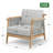 Solid Wood Outdoor Patio Lounge Chair With Removable Olefin Cushion-74093089