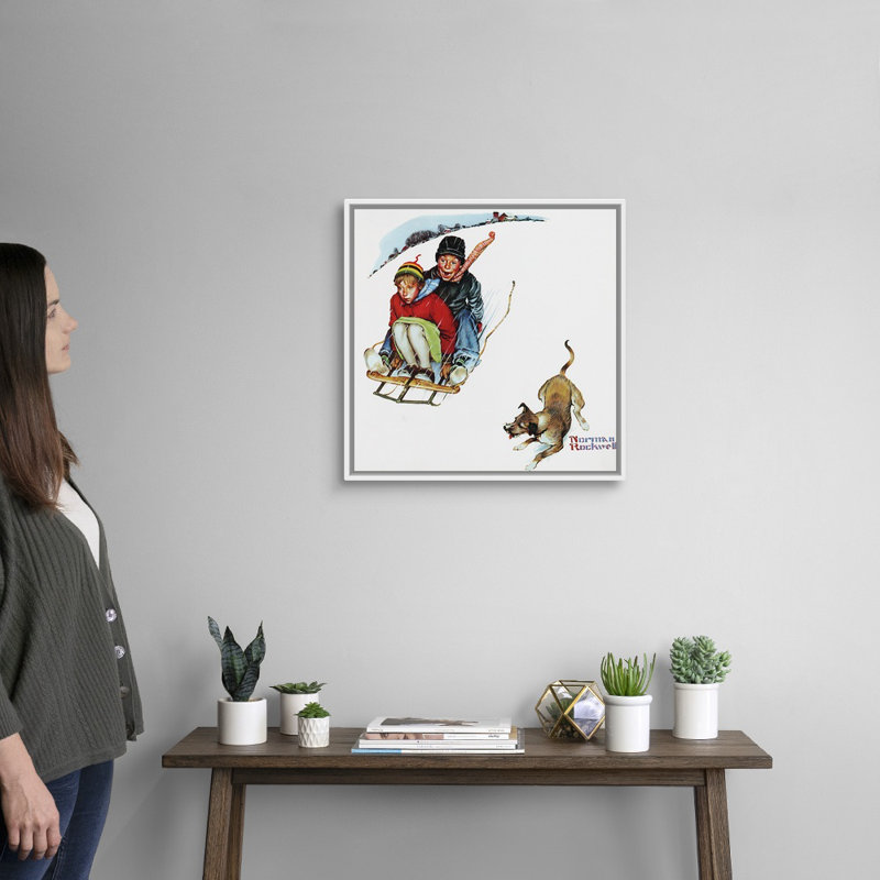 "Norman Love" par Norman Rockwell, H 22 po x l 22 po x P 1,75 po, Cadre flottant blanc
