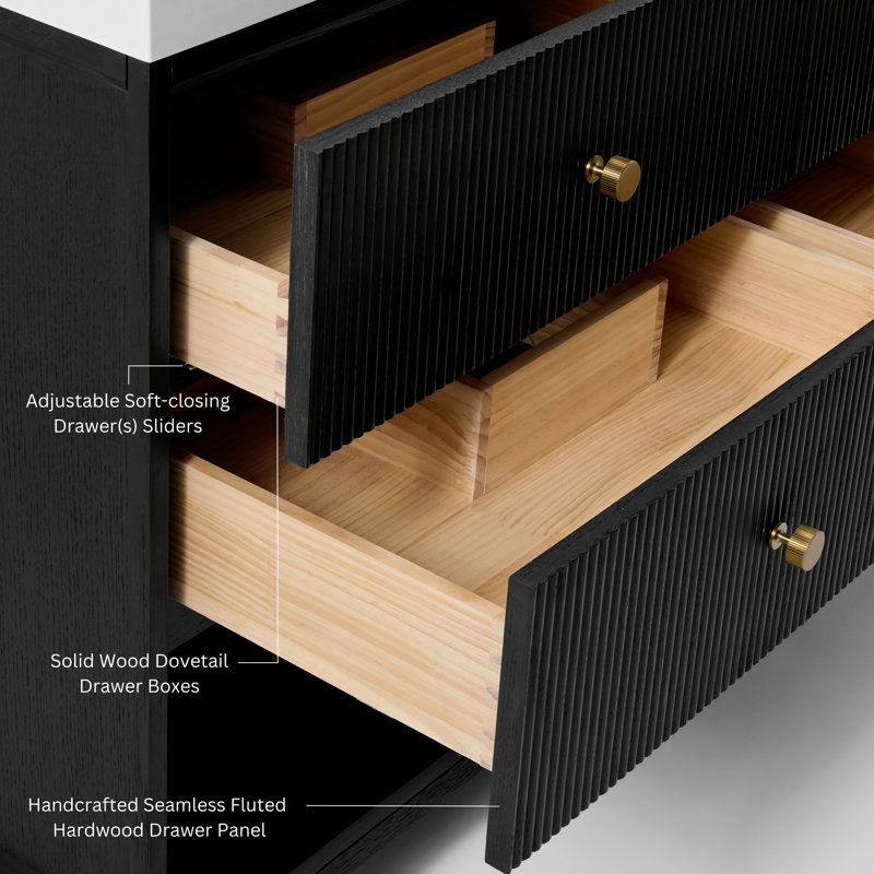 Momo 36" Freestanding Standard Single Bathroom Vanity with Top, 84", Black Oak