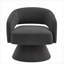 Fauteuil d'appoint pivotant à 360 degrés, fauteuil simple rembourré en velours gris froid pour le salon et la chambre à coucher-913942862