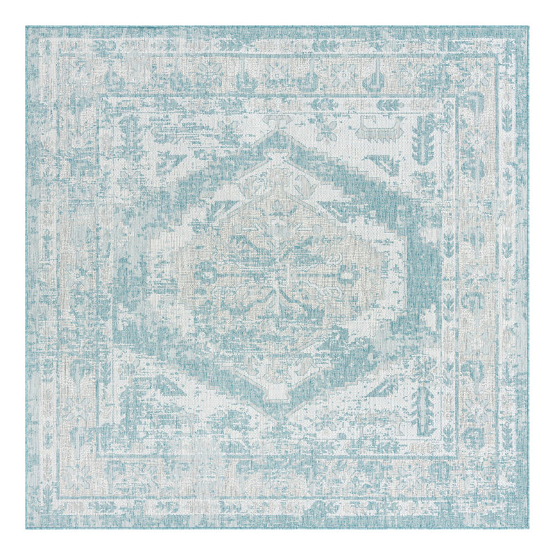 Oriental Indoor / Outdoor Rug, Square 7'10"