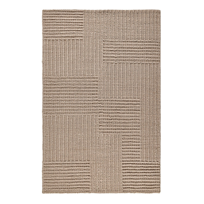 Clayton Geometric Area Rug in Beige, Rectangle 5' x 8'