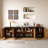 Modern Solid Wood TV Stand with Push to Open Doors, Adjustable 3 Level Shelf & Cable Management Fits up to 100-Inch TVs, Walnut Finish Media Console for Living Room