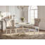 Ensemble de salle à manger 3 pièces pour petits espaces comprenant une table de salle à manger ronde avec Dropleaf et 2 chaises Parsons en tissu de peau de lin, 42 x 42 pouces, blanc lin-443926610-443926615-443926617