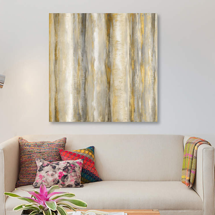 « vertical motion golden », impression sur toile, H 12 po x l 12 po x P 1,5 po, Toile tendue, Pas de tapis
