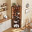 72.5" Tall Corner Bar Cabinet With Led Lights, Wine Storage Cabinet Liquor Stand With Tambour Sliding Doors & Shelves-1145329143