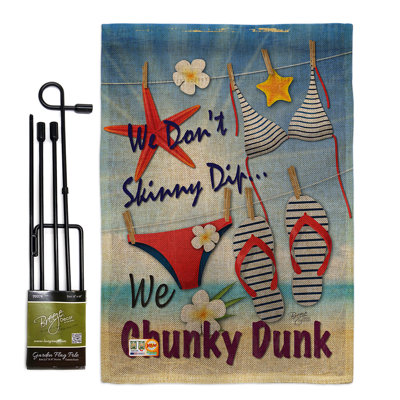 Dunk d’été fun en polyester de 2 côtés 18,5 x 13 po de jardin ensemble de drapeau