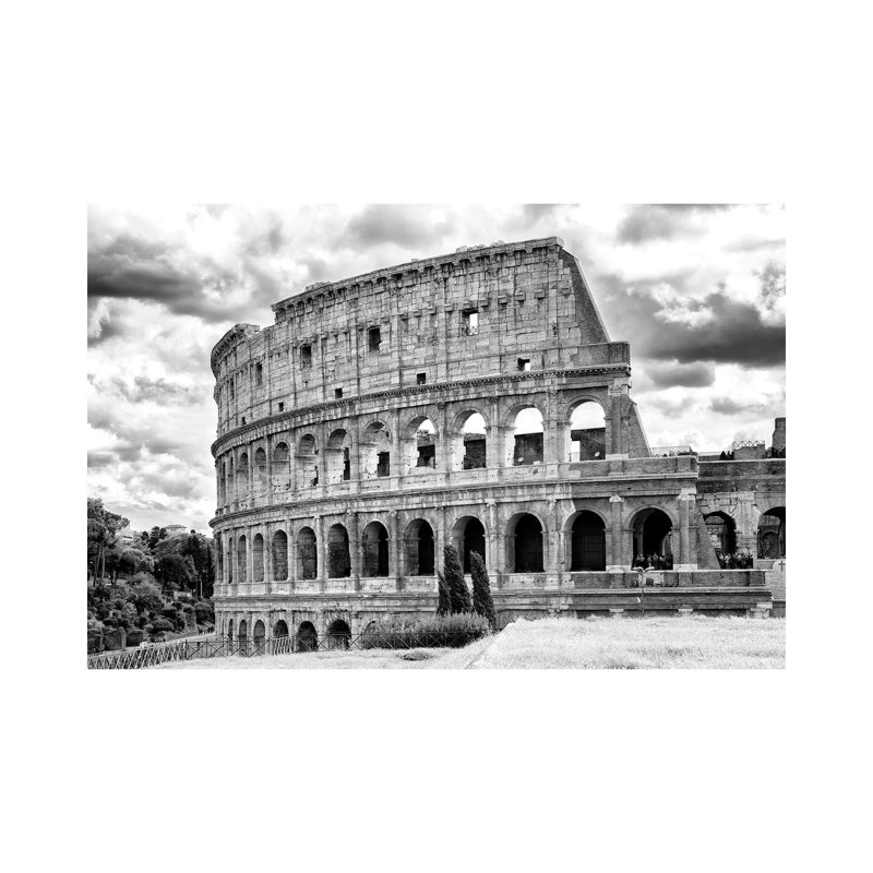 Colisée en noir et blanc par Philippe Hugonnard - reproduction de photo sur toile tendue, H 26 po x l 40 po x 1,5 po