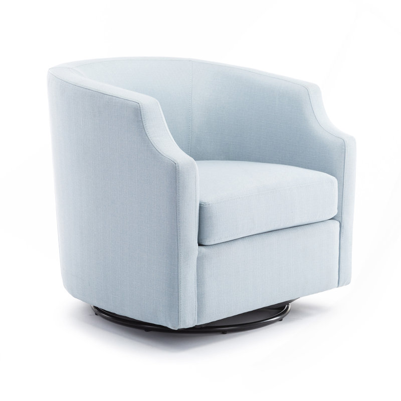Fauteuil demi-tonneau pivotant bleu ciel
