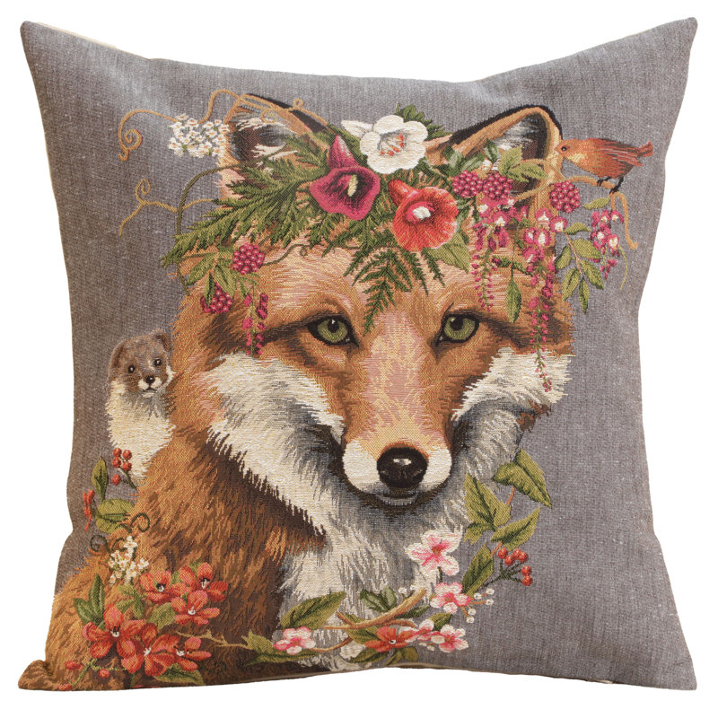 Forest Fox Cushion Covers, Brown/Gray/White Fox 2
