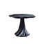Table de salle à manger ronde moderne noire 37 po, table d'appoint en fibre de verre en forme de fleur, table de salle à manger de style Mid-Century contemporain pour la cuisine, le salon et le vestibule