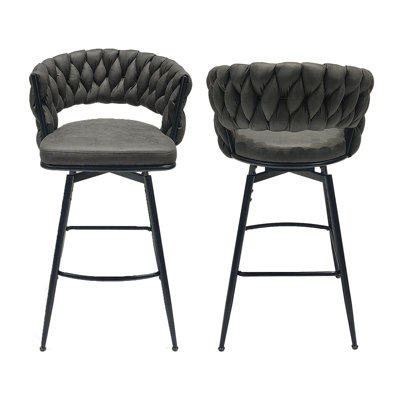 Office Chair Desk Chair Technical Leather Woven Bar Stool Set Of 2,360 Swivel Bar Stools Upholstered Counter Stool Arm Chairs -  Orren Ellis, 4372C7E6B7F54DFBA8203EF503E53E26