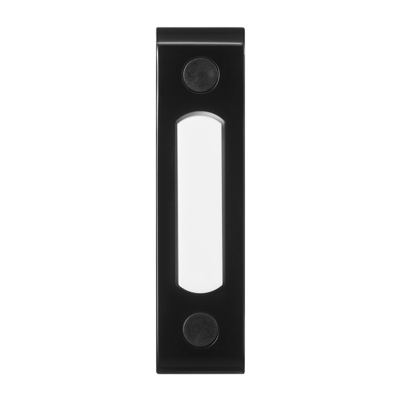 Heath Zenith Black Metal Wired Lighted Push Doorbell Button
