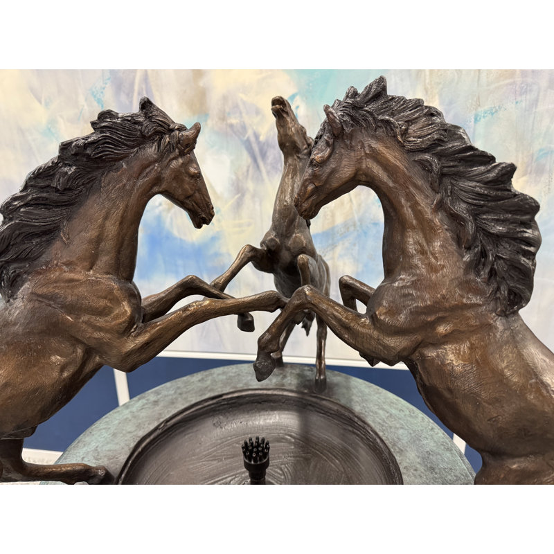 Sculpture Council of Stallions en bronze coulé