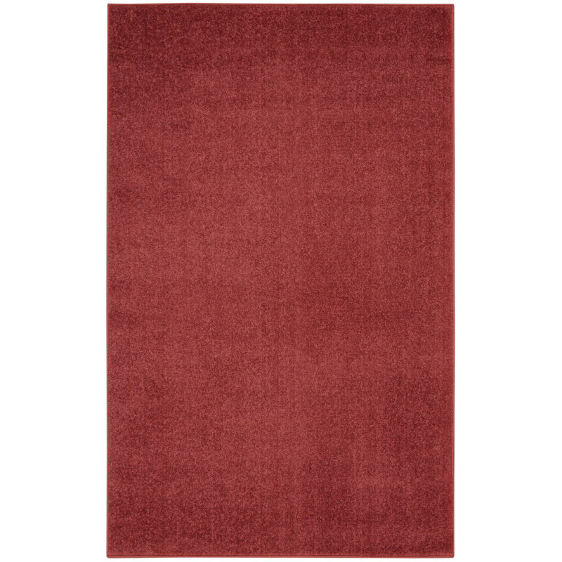 3' X 5' Brick Red Non Skid Indoor Outdoor Area Rug