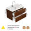 Meuble-lavabo mural de 32 pouces avec tiroirs doubles, système de fermeture en douceur, lavabo en céramique, conception sans poignée, facile à installer, le robinet n'est pas inclus-1193470722