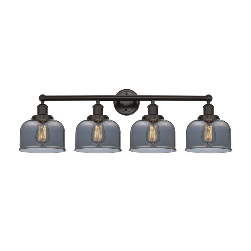 Éclairage pour meuble-lavabo à 4 lumières à intensité variable Annagene, Plaqué couleur fumée, Bronze huilé