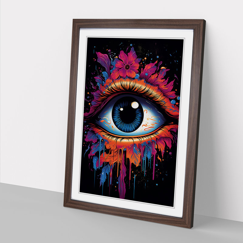 Eye - Single Picture Frame Print on Wood, Walnut Framed, 34cm H x 25cm W