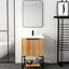Armoire de salle de bain autoportante 24 po - contemporaine, lavabo en résine, meuble-lavabo spacieux avec évier de style contemporain, entrée silencieuse, option suffisante