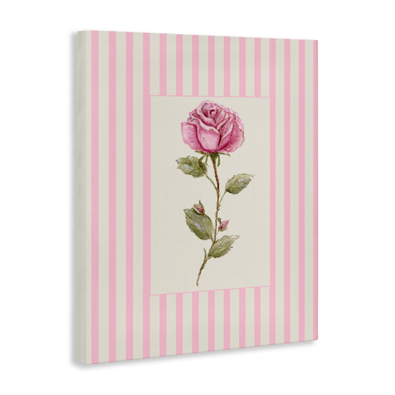 Toile rose à rayures roses, design par Lisa Wehmeyer, H 20 po x l 16 po