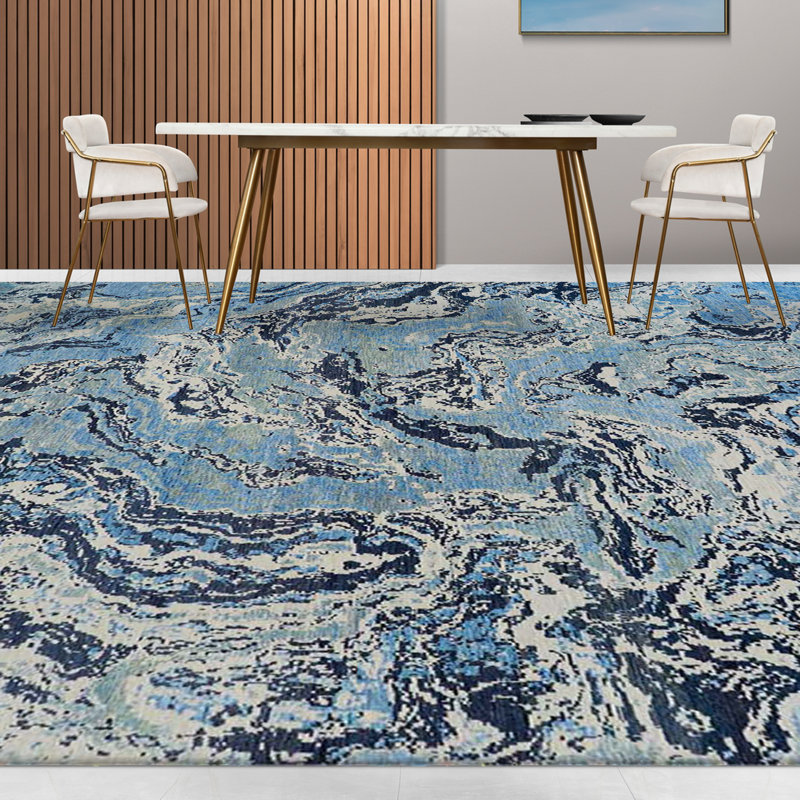 Tapis multicolore de haute qualité noué à la main, Rectangle 9 pi x 12 pi