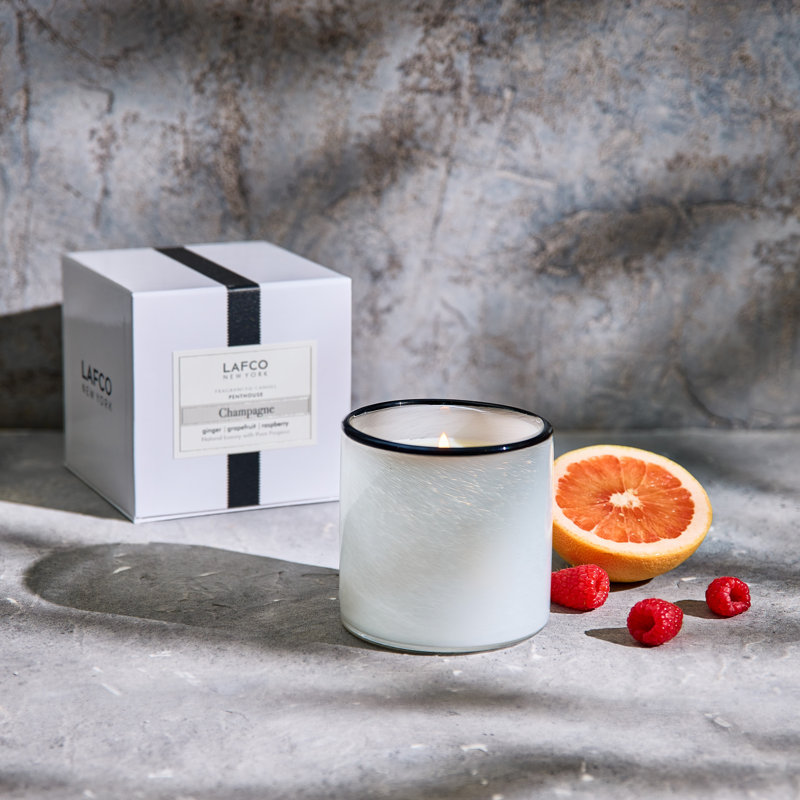 House & Home Champagne Scented Jar Candle, 3" H x 3" W x 3" D