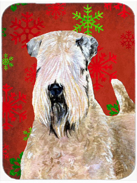 Planche à découper en verre terrier blé à revêtement doux à aile de fêtes Ashlynn, Rouge / Vert